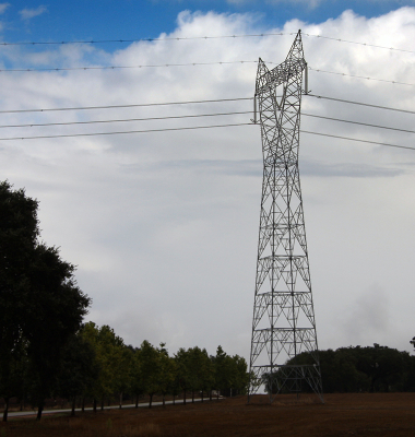 Montado, recta para Stº Amaro e poste eléctrico